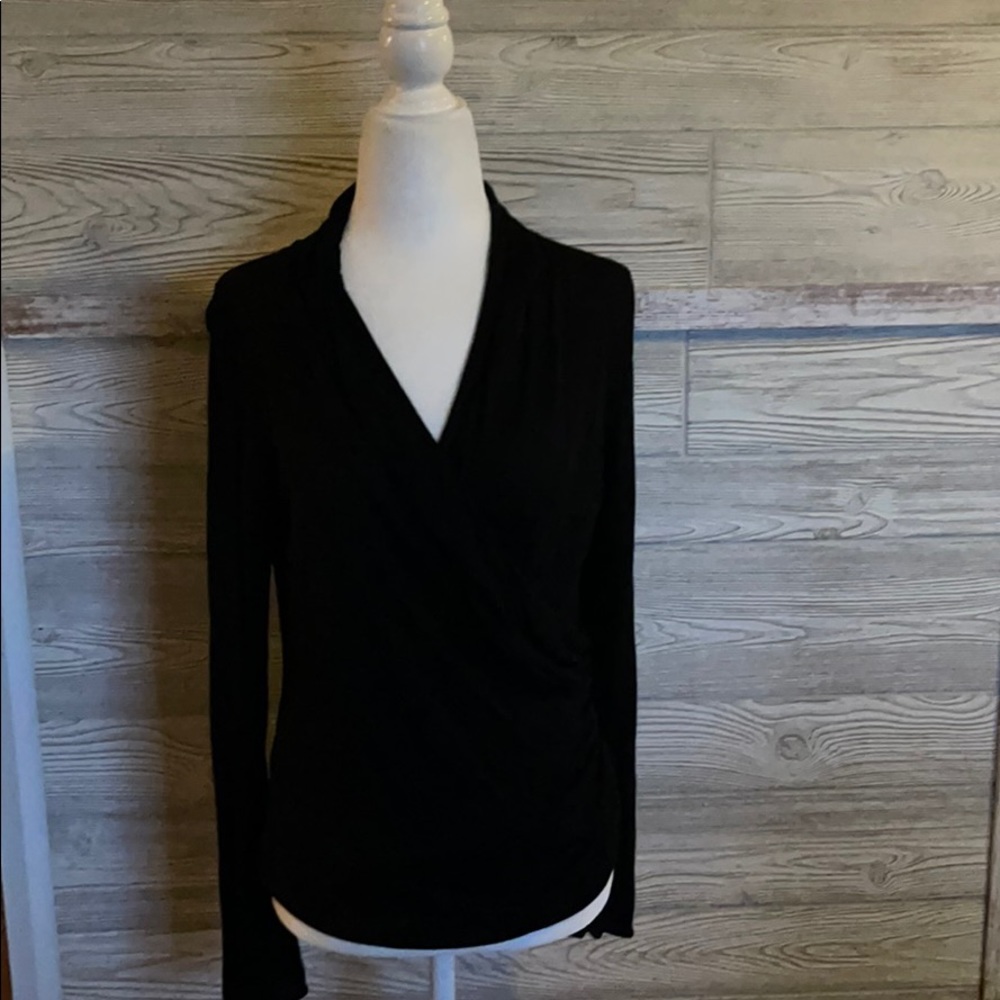 Anthropologie Moth long sleeve faux wrap top